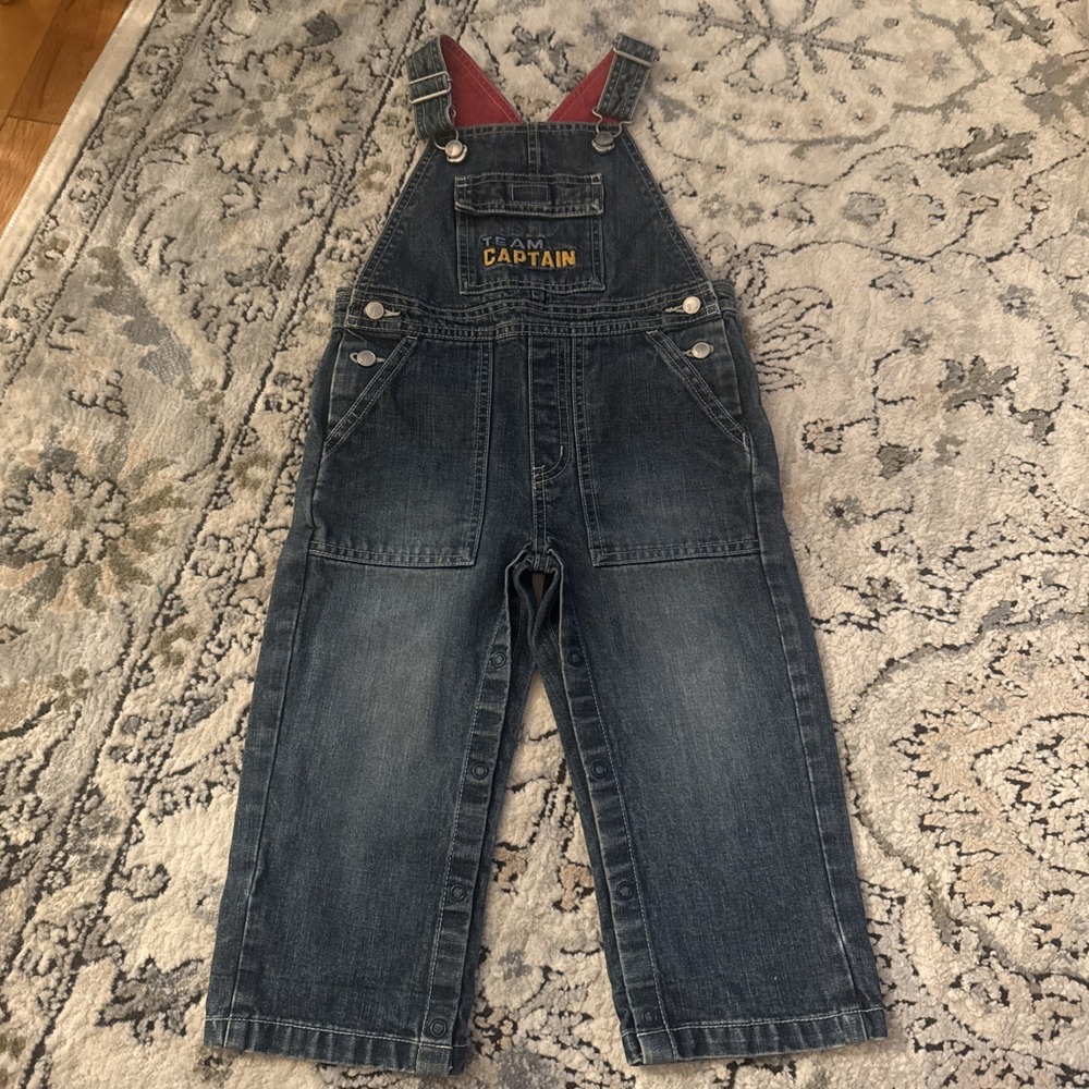 Vintage Gymboree Toddlers Overalls 100% Cotton Team Captain Snap Crotch 2T 2006